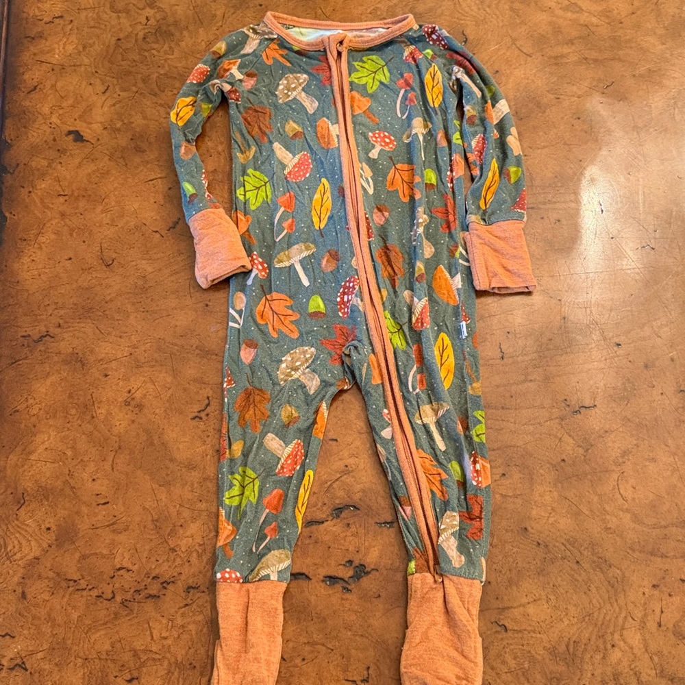 Little Sleepies woodland Forest zippy with Rust Accents 6-12 months